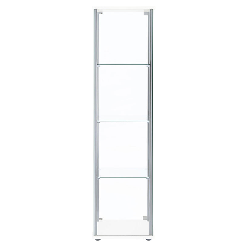 Bellatrix 3-shelf Clear Glass Curio Cabinet White - 951072
