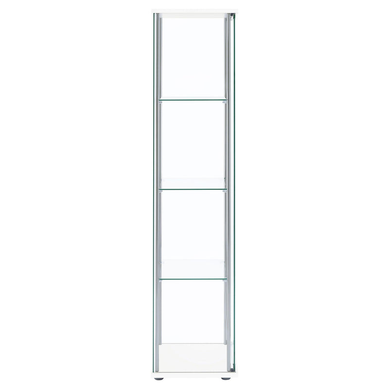 Bellatrix 3-shelf Clear Glass Curio Cabinet White - 951072