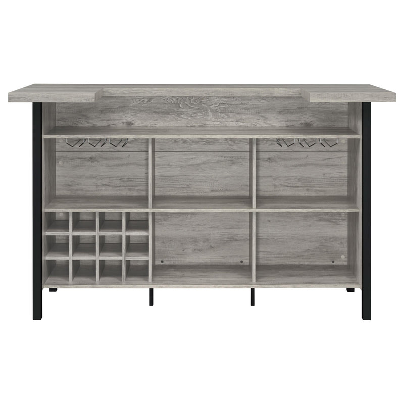 Bellemore Freestanding Home Bar Wine Cabinet Grey Driftwood - 182105