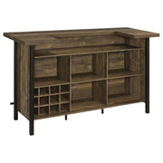 Bellemore Freestanding Home Bar Wine Cabinet Rustic Oak - 182104