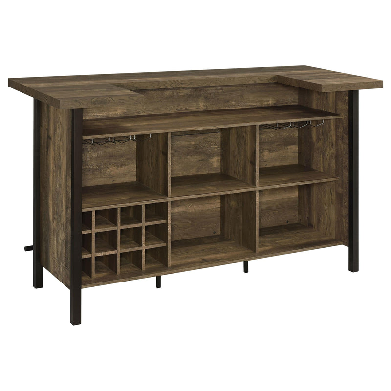 Bellemore Freestanding Home Bar Wine Cabinet Rustic Oak - 182104