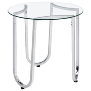 Beller 3-piece Round Tempered Glass Top Coffee Table Set Chrome - 710908-S3