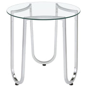 Beller 3-piece Round Tempered Glass Top Coffee Table Set Chrome - 710908-S3