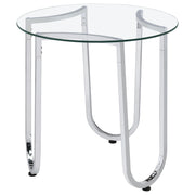 Beller 3-piece Round Tempered Glass Top Coffee Table Set Chrome - 710908-S3
