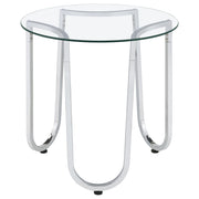Beller 3-piece Round Tempered Glass Top Coffee Table Set Chrome - 710908-S3