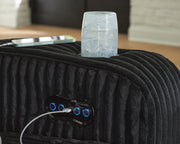 Belvarrow Black Power Reclining Loveseat with Console - PC6420218