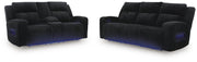 Belvarrow Black Power Reclining Sofa and Loveseat - PC64202U1