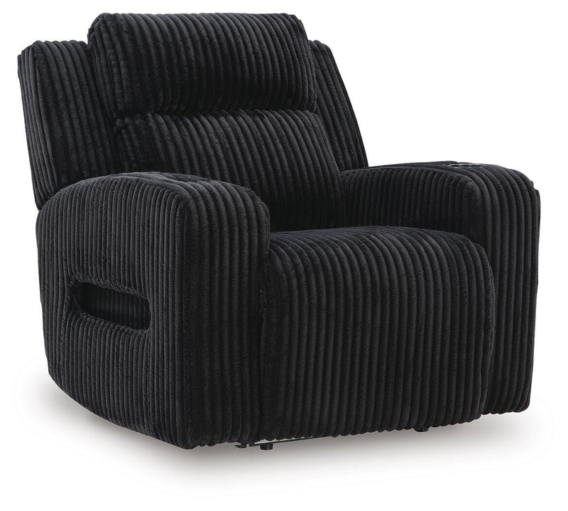 Belvarrow Black Power Reclining Sofa and Power Recliner - PC64202U2