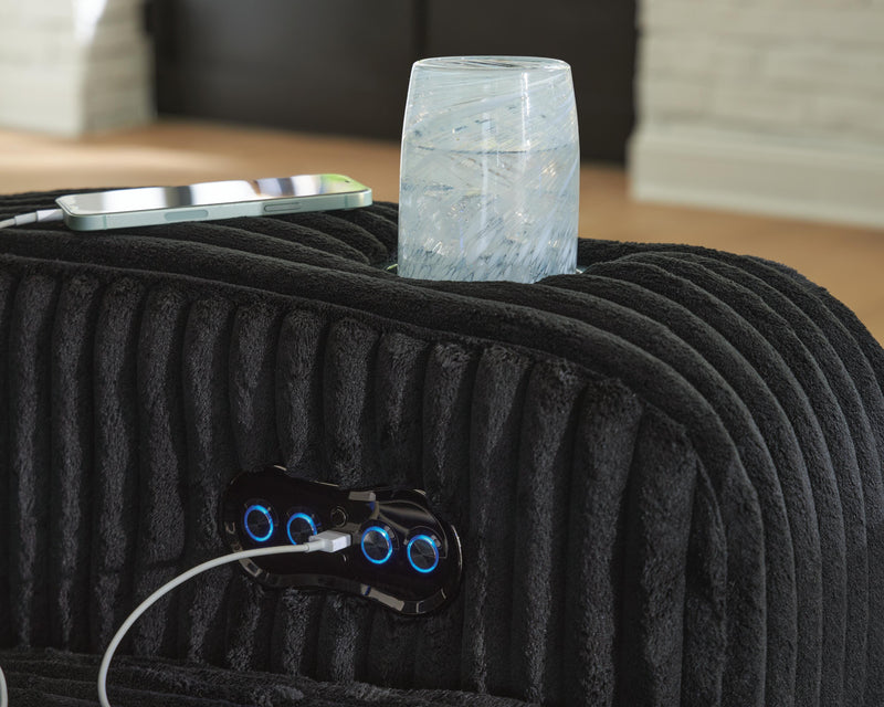 Belvarrow Black Power Reclining Sofa - PC6420215