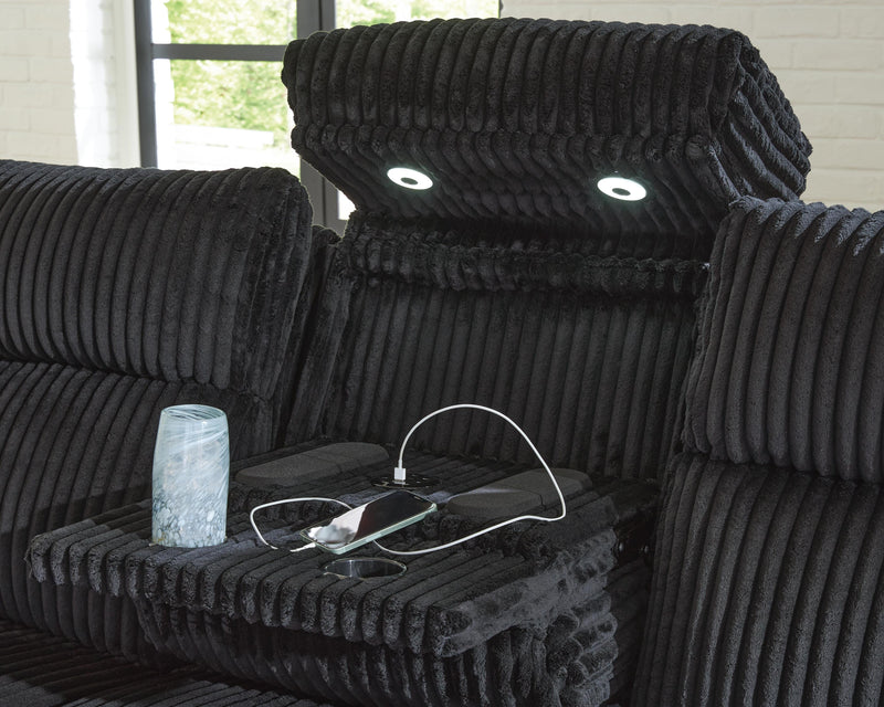 Belvarrow Black Power Reclining Sofa - PC6420215