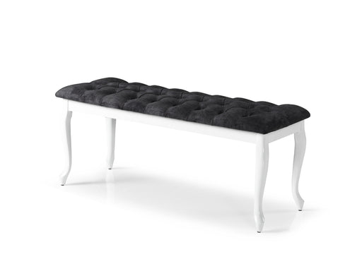 Bench With Wood Legs in Blue-White - 790-BENCH-NOVA140
