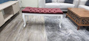 Bench With Wood Legs in Blue-White - 790-BENCH-NOVA140