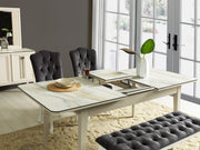 Bench With Wood Legs in Grey-White - 790-BENCH-H12-W