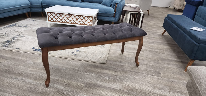 Bench With Wood Legs in Red - 790-BENCH-RED