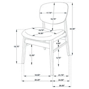 Benford Dining Side Chair Upholstered Seat Dark Brown (Set of 2) - 193833