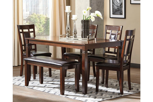 Bennox Brown Dining Table and Chairs with Bench (Set of 6) - DMV FurnitureDining Room Set