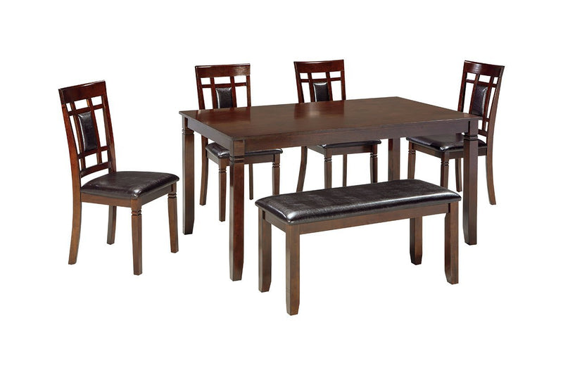 Bennox Brown Dining Table and Chairs with Bench (Set of 6) - DMV FurnitureDining Room Set