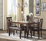 Bennox Brown Dining Table and Chairs with Bench (Set of 6) - DMV FurnitureDining Room Set