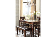 Bennox Brown Dining Table and Chairs with Bench (Set of 6) - DMV FurnitureDining Room Set
