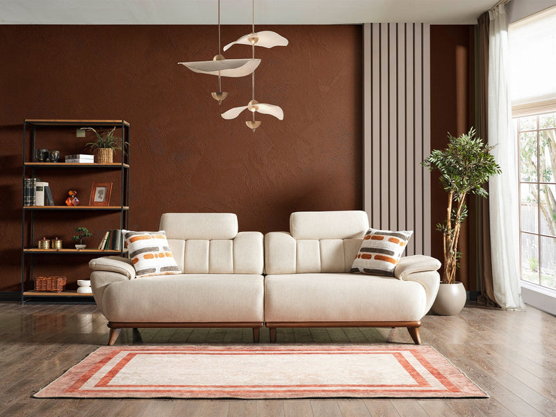 Bentley 4-pieces (2 Sofa & 2 Chair) Livingroom in Cream - 200-ELIF-BEN-A570-3311