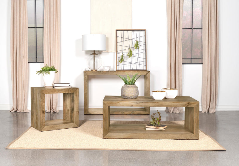 Benton Rectangular Solid Wood Sofa Console Table Natural - 704839