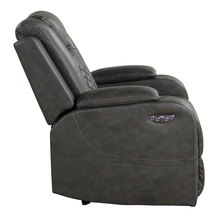 Benz Faux Leather Power Reclining Chair with LED Lighting & USB Charger