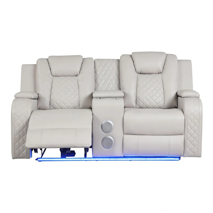 Benz Power Reclining Living Room Set in Faux Leather