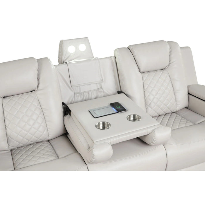 Benz Power Reclining Living Room Set in Faux Leather