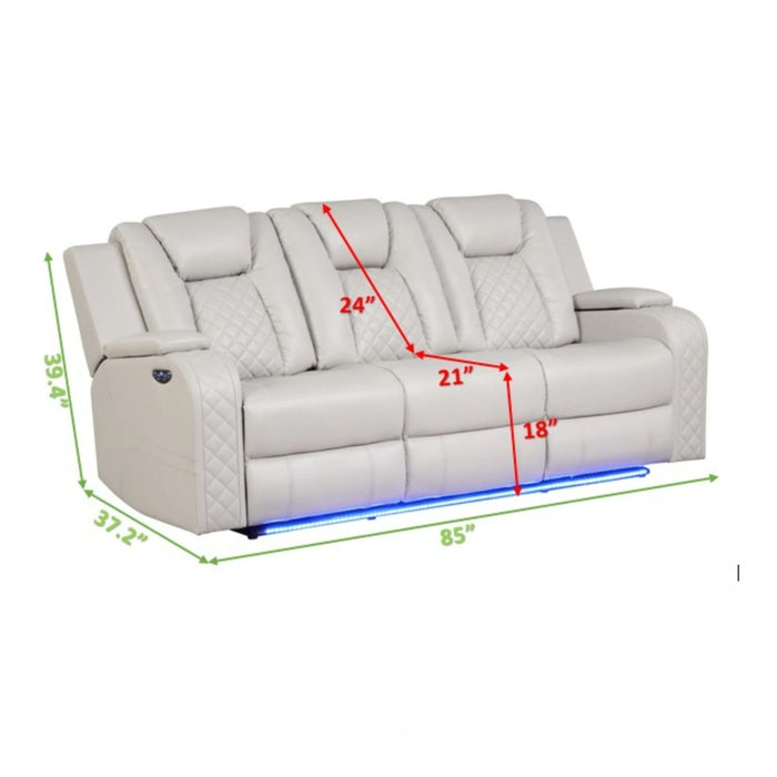 Benz Power Reclining Living Room Set in Faux Leather