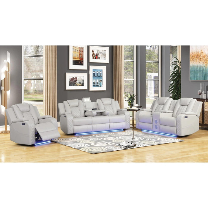 Benz Power Reclining Living Room Set in Faux Leather