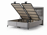 Bergama Storage Bed With Headboard - Queen in Light Grey - 200-ELIF-BER-150-EY354-SB