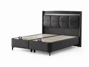 Bergama Storage Bed With Headboard - Twin in Dark Grey - 200-ELIF-BER-90-EY350-SB