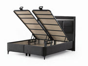 Bergama Storage Bed With Headboard - Twin in Dark Grey - 200-ELIF-BER-90-EY350-SB