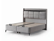 Bergama Storage Bed With Headboard - Twin in Dark Grey - 200-ELIF-BER-90-EY350-SB