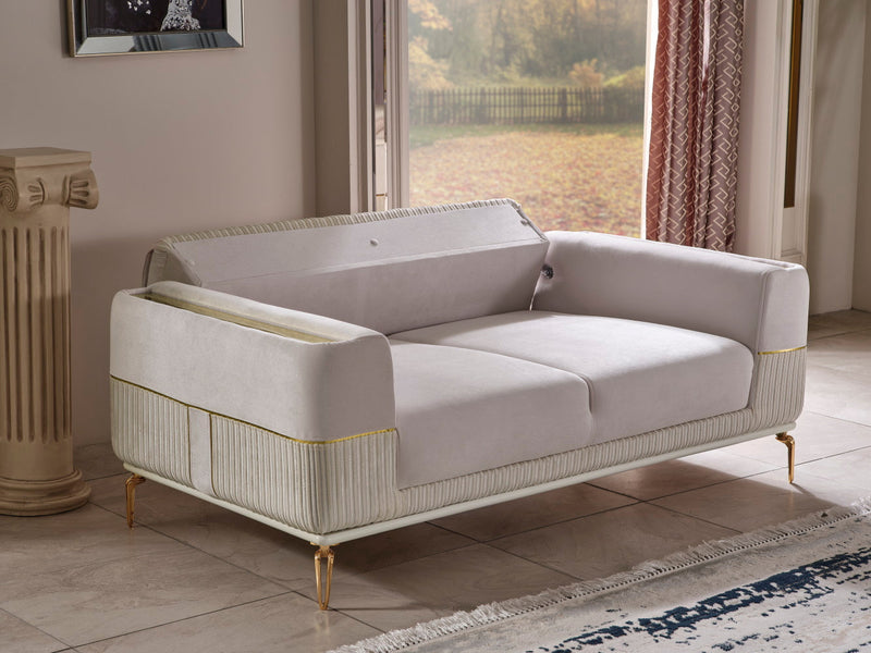 Berlin 3-pieces (Sofa & 2 Chair)Livingroom Set Beige in Beige - 101-BER-LV925-311