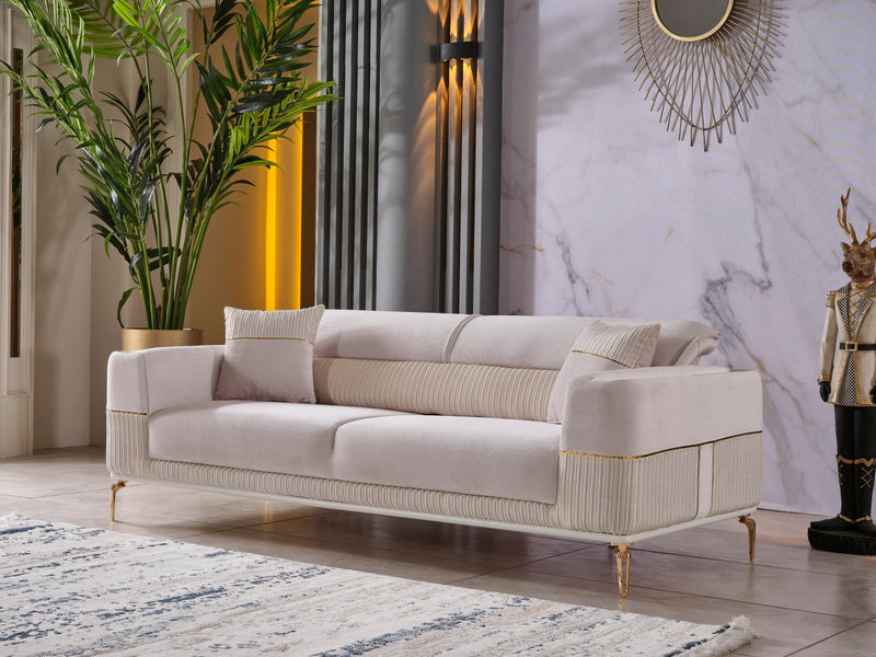 Berlin 3-pieces (Sofa & 2 Chair)Livingroom Set Beige in Beige - 101-BER-LV925-311