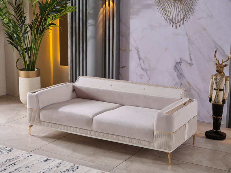 Berlin 3-pieces (Sofa & 2 Chair)Livingroom Set Beige in Beige - 101-BER-LV925-311
