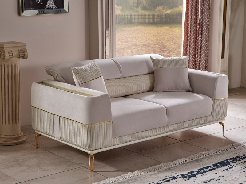 Berlin 3-pieces (Sofa & Loveseat & Chair)Livingroom Set Beige in Beige - 101-BER-LV925-321