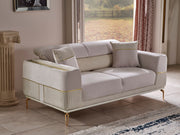 Berlin 4-pieces (2 Sofa & 2 Chair)Livingroom Set Beige in Beige - 101-BER-LV925-3311