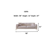 Berlin 4-pieces (2 Sofa & 2 Chair)Livingroom Set Beige in Beige - 101-BER-LV925-3311