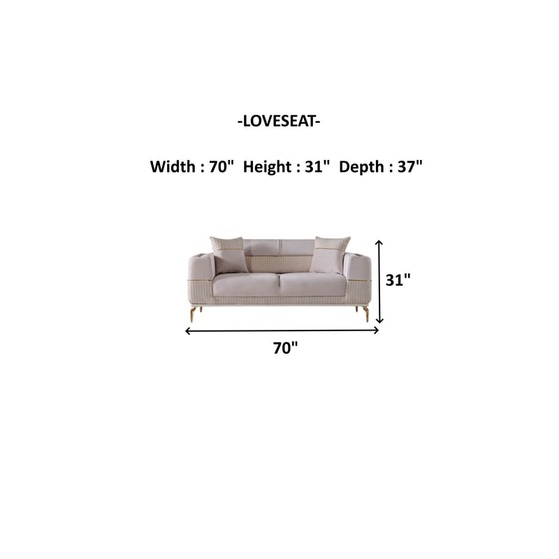 Berlin 4-pieces (2 Sofa & 2 Chair)Livingroom Set Beige in Beige - 101-BER-LV925-3311