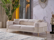 Berlin 4-pieces (2 Sofa & 2 Chair)Livingroom Set Beige in Beige - 101-BER-LV925-3311