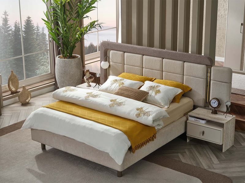 Bern Bedroom (Queen Frame With Headboard & Dresser With Mirror & 2 Nightstand) - 120-BERN-SET