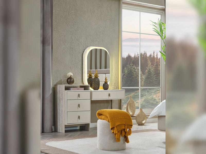 Bern Bedroom (Queen Frame With Headboard & Dresser With Mirror & 2 Nightstand) - 120-BERN-SET
