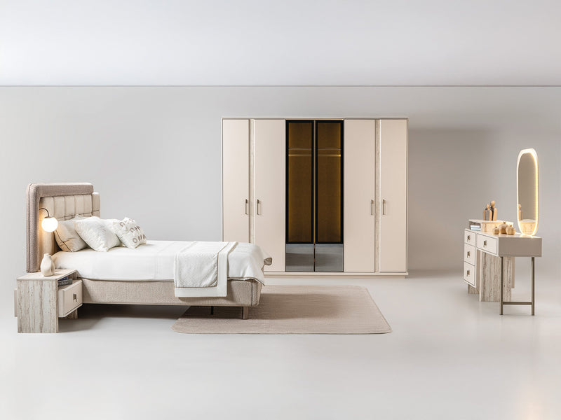 Bern Bedroom (Queen Frame With Headboard & Dresser With Mirror & 2 Nightstand) - 120-BERN-SET