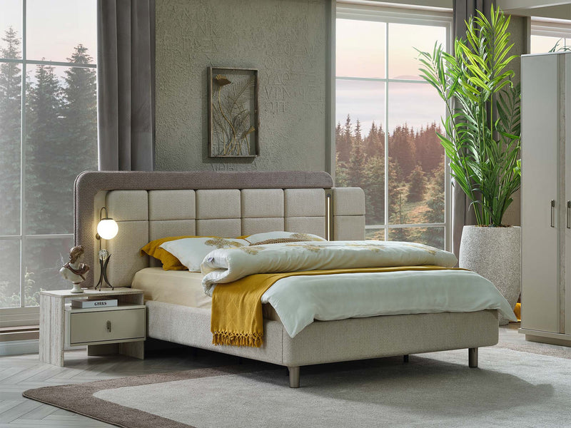 Bern Bedroom (Queen Frame With Headboard & Dresser With Mirror & 2 Nightstand) - 120-BERN-SET