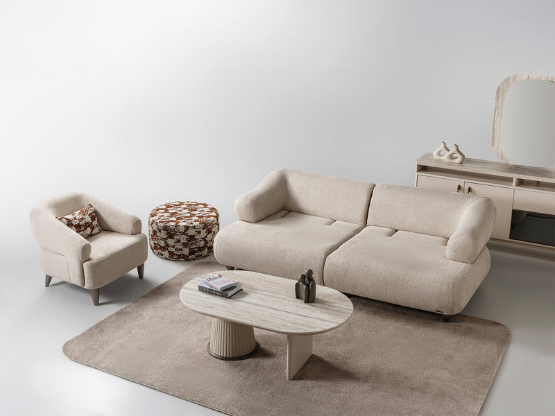 Bern Convertible Loveseat Cream in Cream - 101-BERN-PUK82015-2