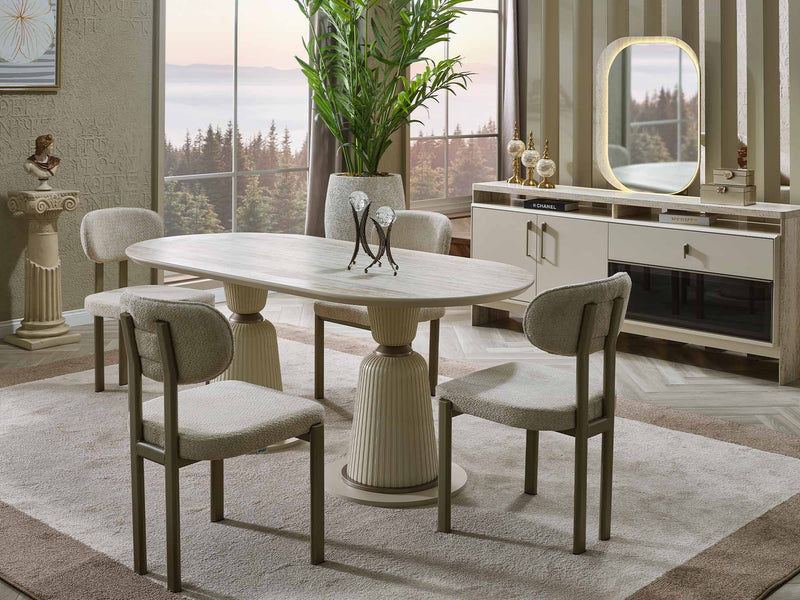 Bern Diningroom (Consol With Mirror & Dining Table & 6 Dining Chair) - 115-BERN-DT-6-SET