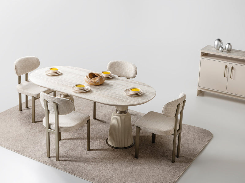 Bern Diningroom (Consol With Mirror & Dining Table & 6 Dining Chair) - 115-BERN-DT-6-SET