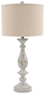 Bernadate 3-Piece Floor Lamp with 2 Table Lamps Set in Whitewash from Ashley - DMV Furniture